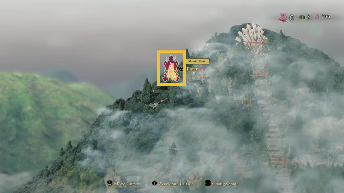 Kunitsu-Gami Path of the Goddess how to get new villager roles: stage selection screen.
