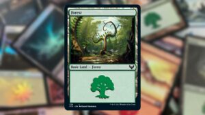 A card featuring a green tree that lands in a commander deck.