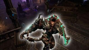 A screenshot of a demonic creature in a dark room with optimized graphics settings for max FPS.