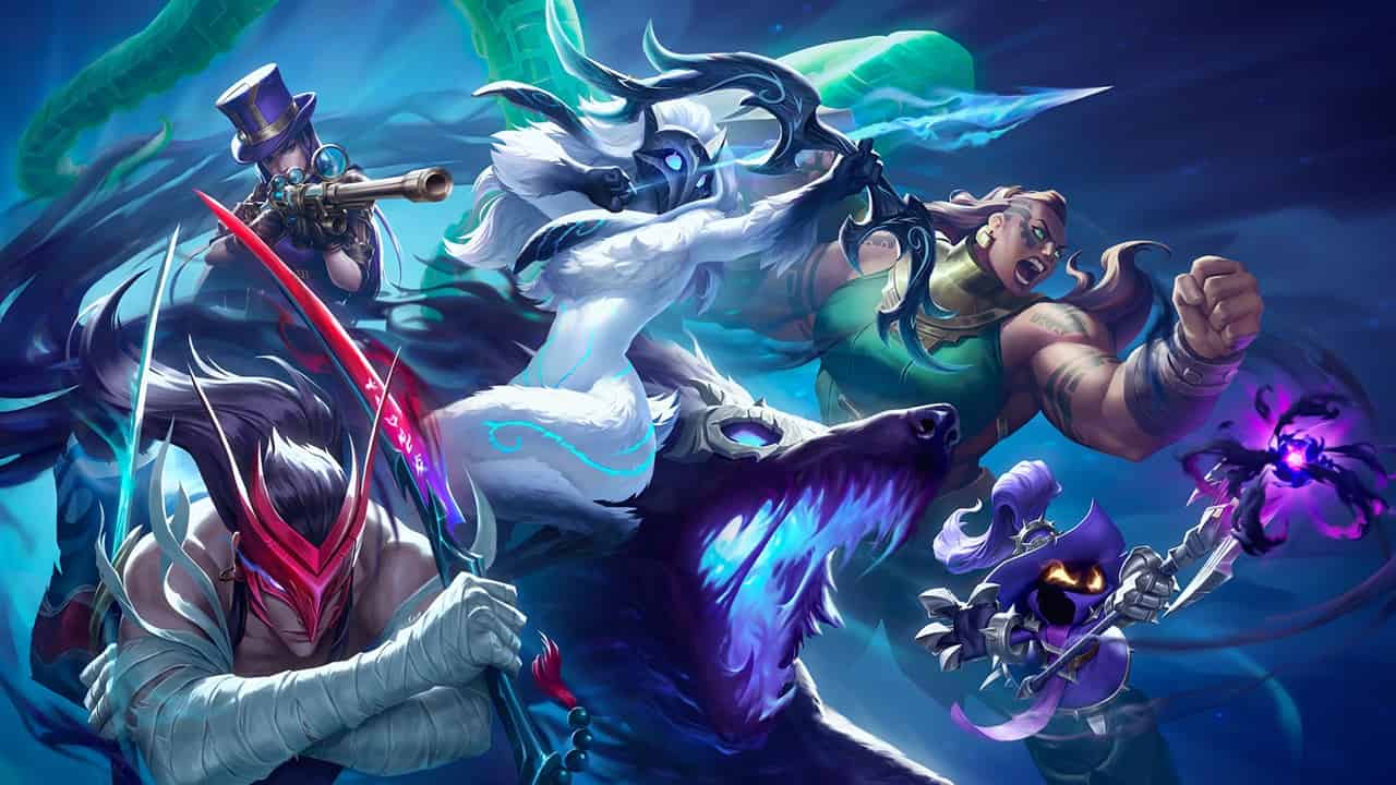 League of Legends download size - A group of characters in League of Legends. Image from Riot Games.
