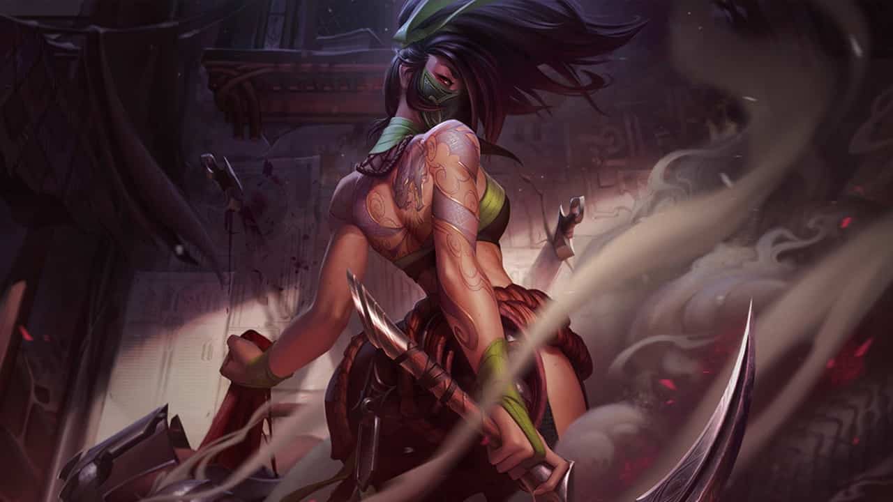 An image of Akali, an assassin in League of Legends. Image from Riot Games.