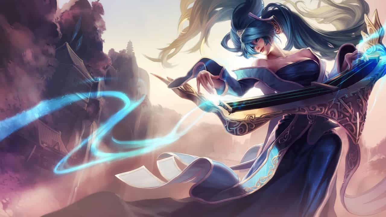 An image of Sona, a mage in League of Legends. Image from Riot Games.