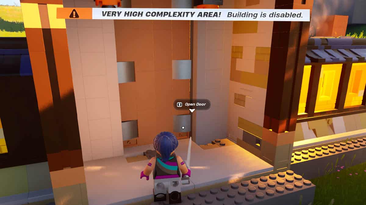 A LEGO character is standing in front of a building, showcasing impressive build skills.