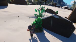 An image of malachite deposits in LEGO Fortnite. Image captured by VideoGamer.