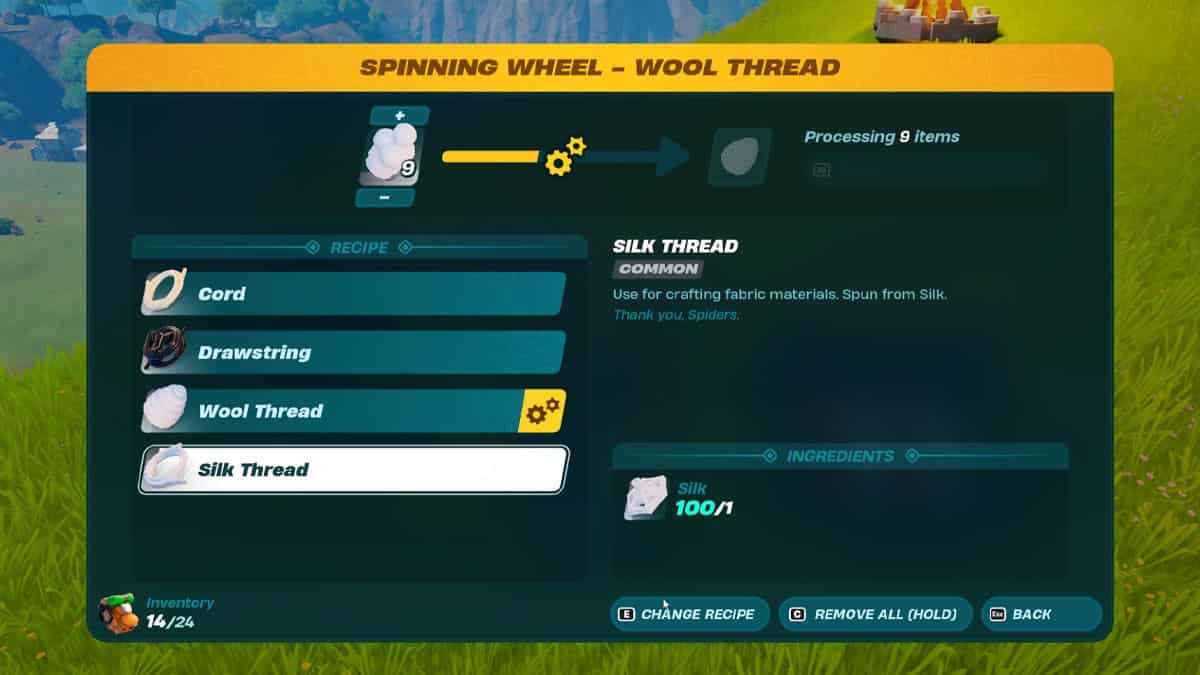 A screenshot of a game screen showing a spinning wheel and other items from the LEGO Fortnite game.