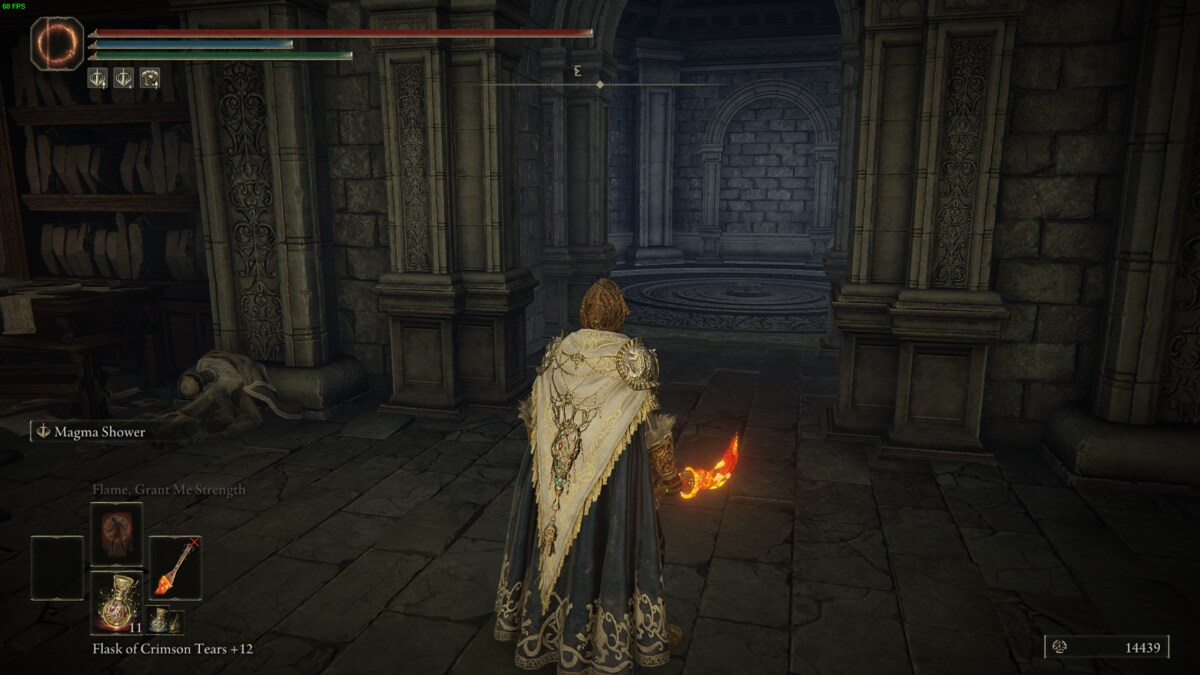 Elden Ring Shadow of the Erdtree Prayer Room Key: Tarnished and Fireknight Tarnished near a lift.