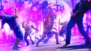Like a Dragon Infinite Wealth Game Pass - An image of a pyromancer fighting enemies in the game. Image from Sega.