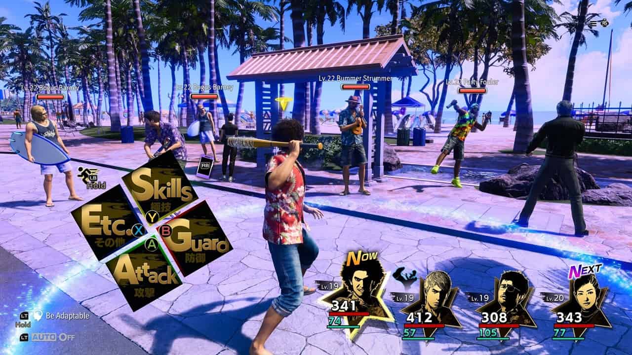 An image of the game's turn-based combat in Like a Dragon Infinite Wealth. Image from Sega.