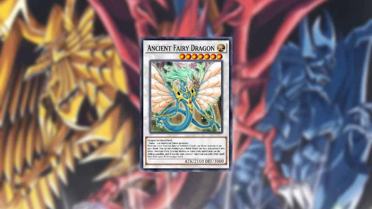 A yugioh card with a dragon on it that is Limited on the Yu Gi Oh! banlist (2024).