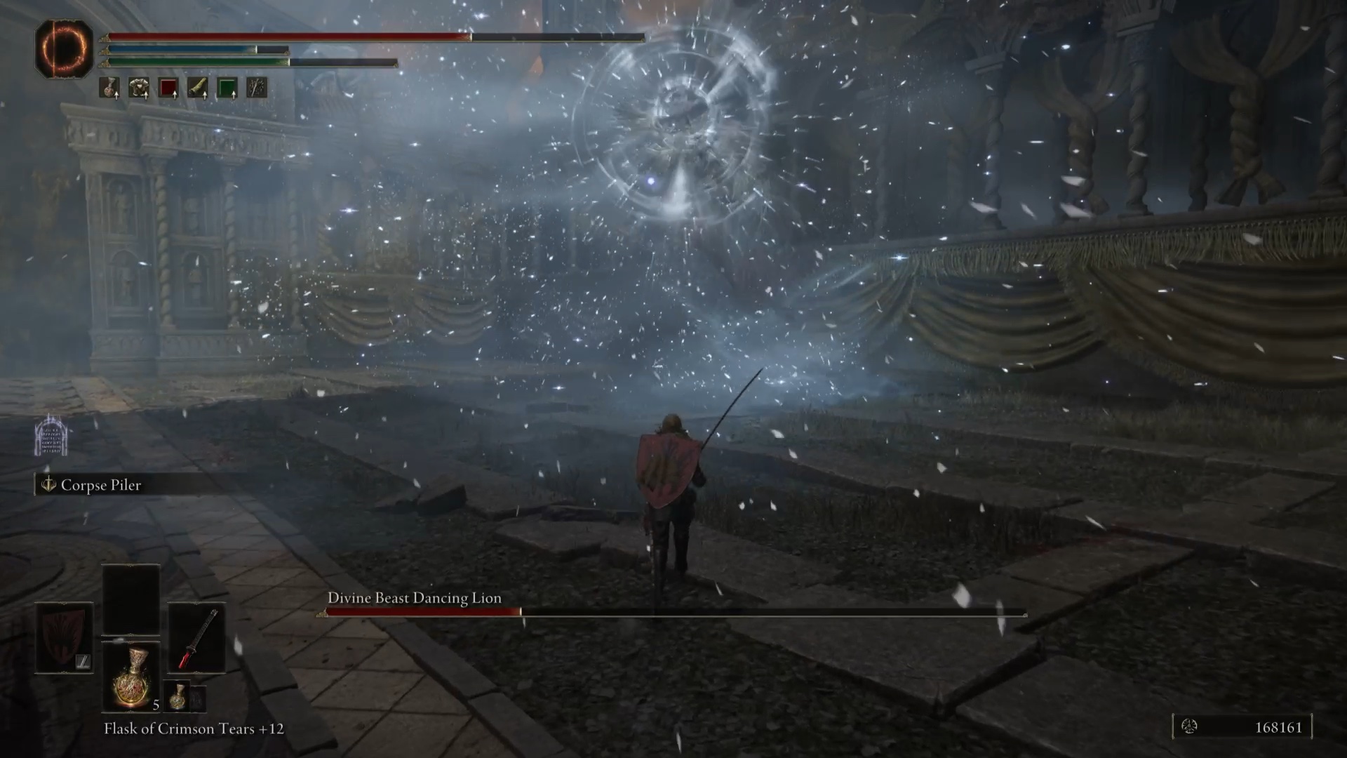 elden ring shadow of the erdtree divine beast dancing lion boss - our character rushes towards the dancing lion boss