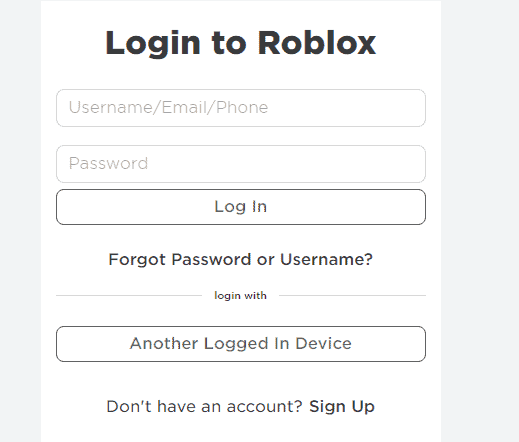 login into roblox