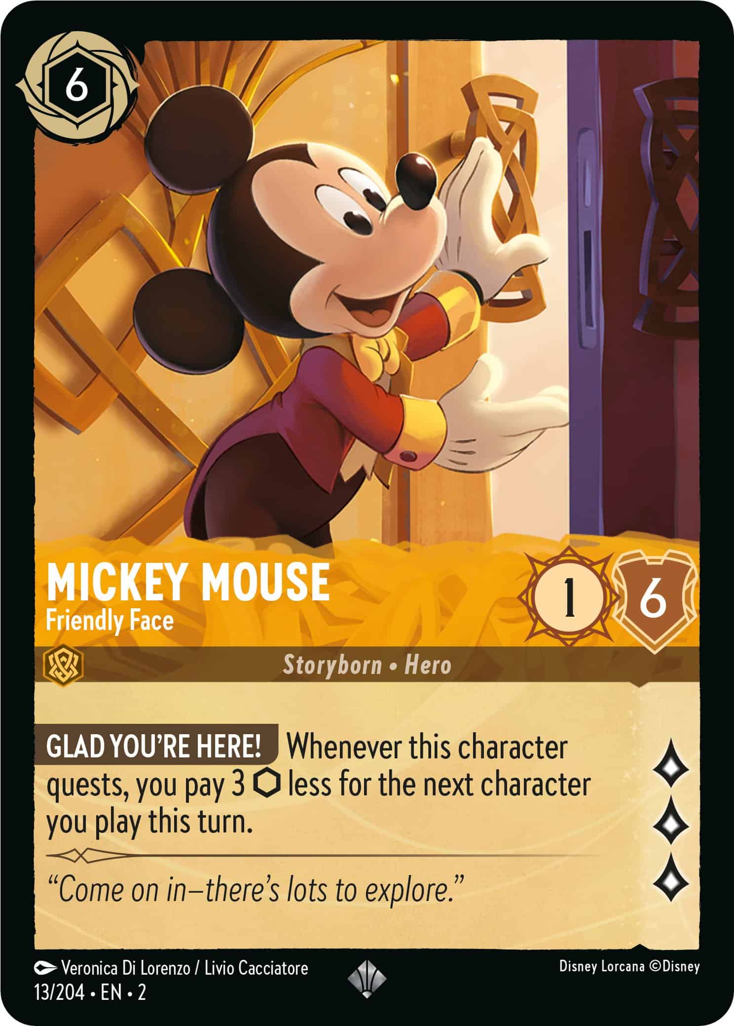Mickey Mouse from Disney Lorcana Rise of the Floodborn