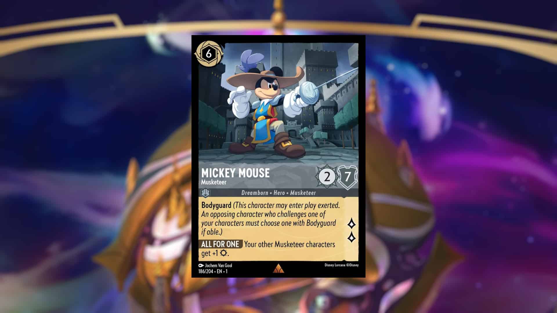 A rare Disney Lorcana card featuring Mickey Mouse.