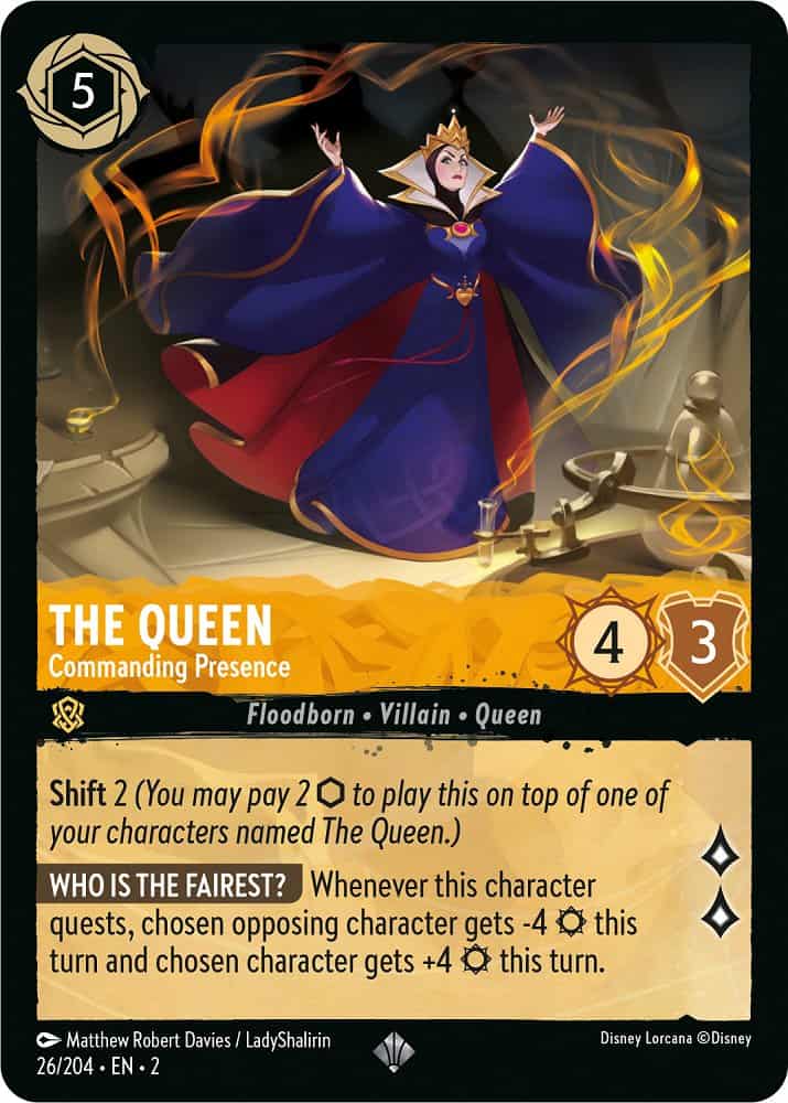 The queen card from Disney Lorcana Chapter 2.