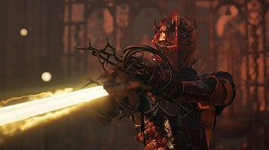 Lords of the Fallen how to upgrade the Sanguinarix explained: Pieta faces off against the player character before they reach Skyrest Bridge.