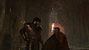 Lords of the Fallen where to find the Pilgrim’s Perch key and what it opens: The player meets Stomund, captain of the Fidelis Knights.