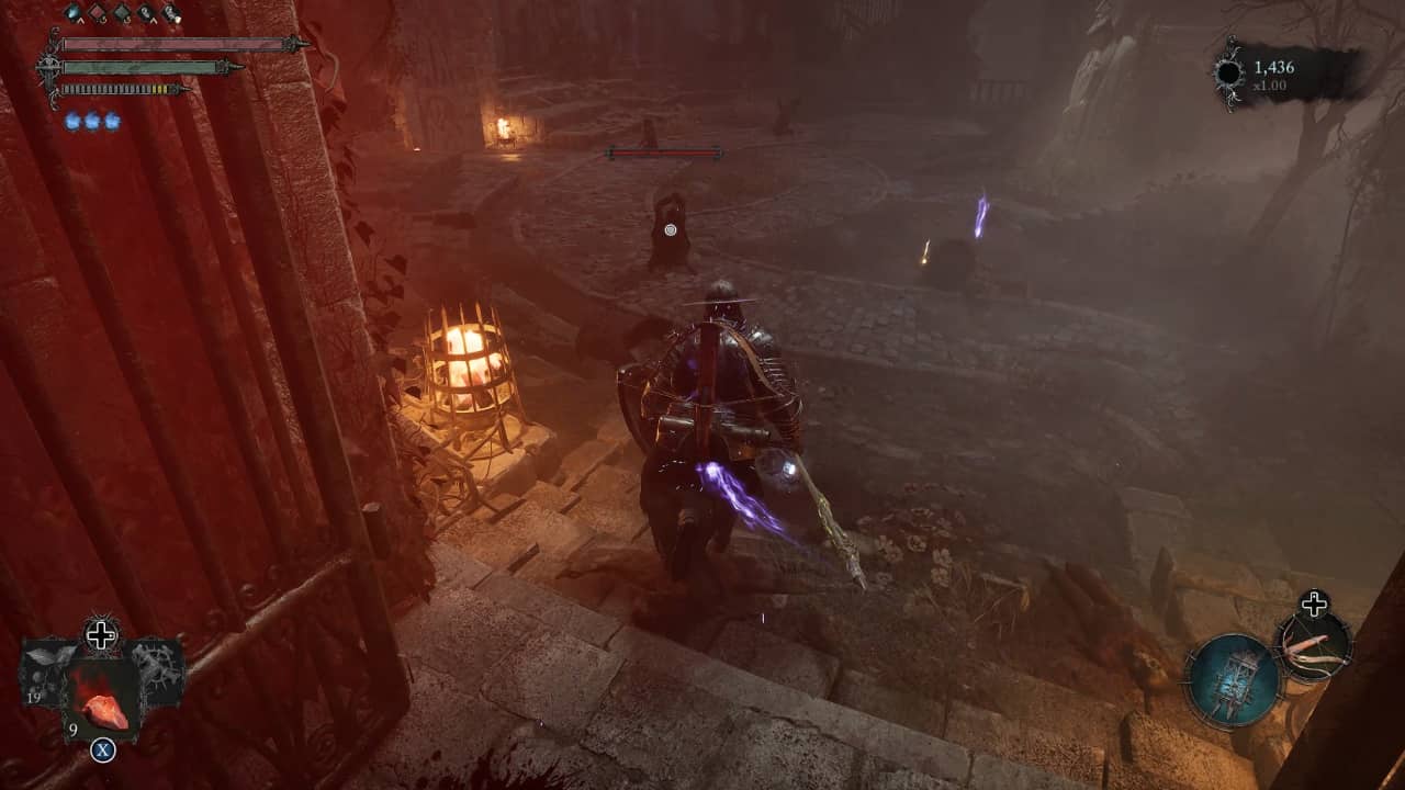 Lords of the Fallen how to upgrade the Sanguinarix and where to find Saintly Quintessences explained: The courtyard in the Manse of Hallowed Brothers which contains a Quintessence.