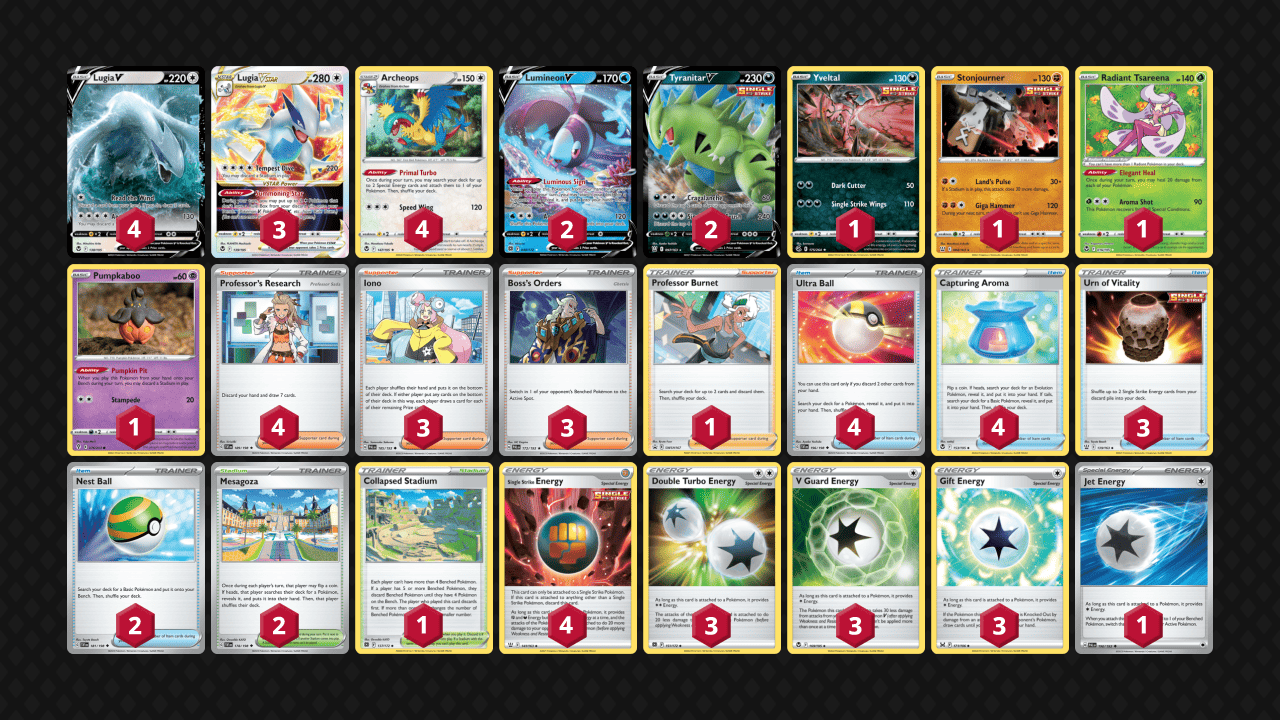 Picture of a Lugia deck in Pokemon TCG