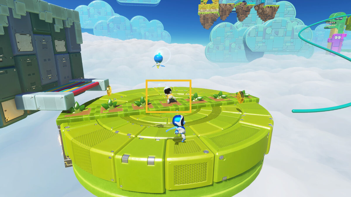 Astro Bot Luna Sola: Astro exploring the Luna Sola level.