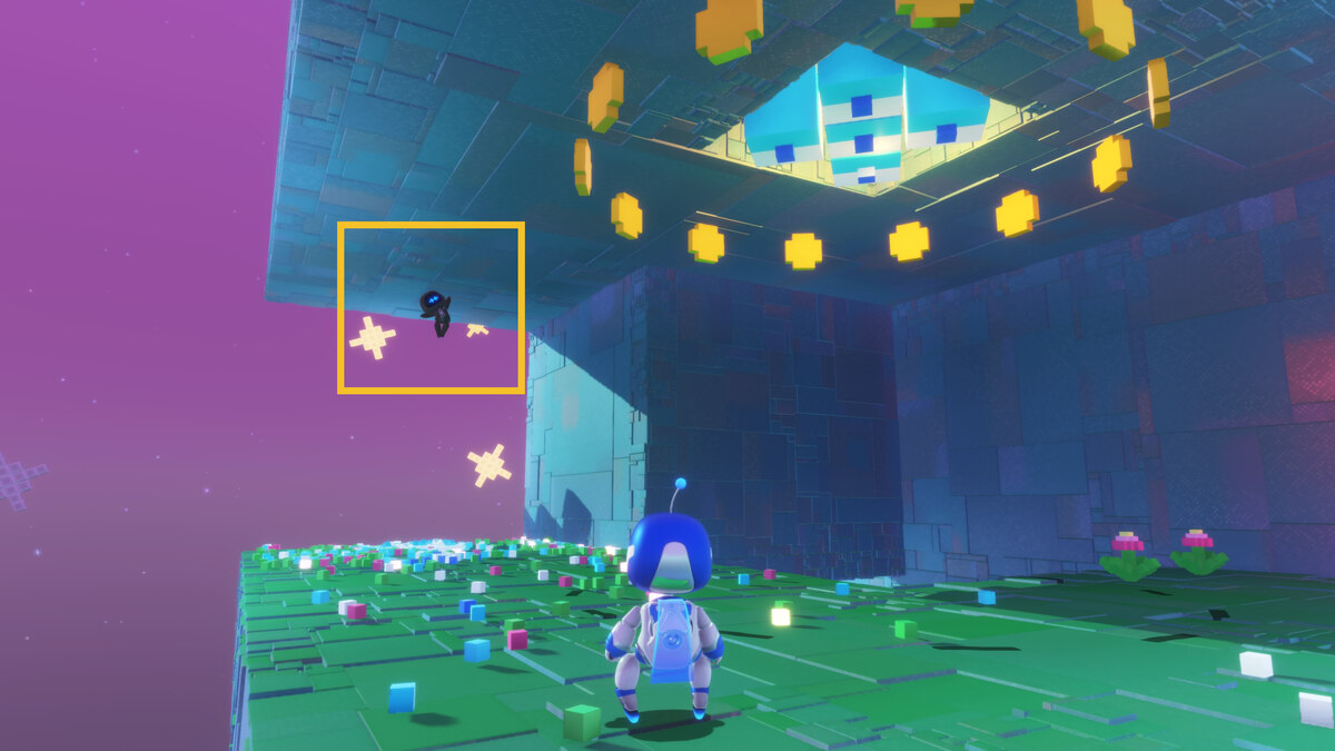 Astro Bot Luna Sola: Astro exploring the Luna Sola level.
