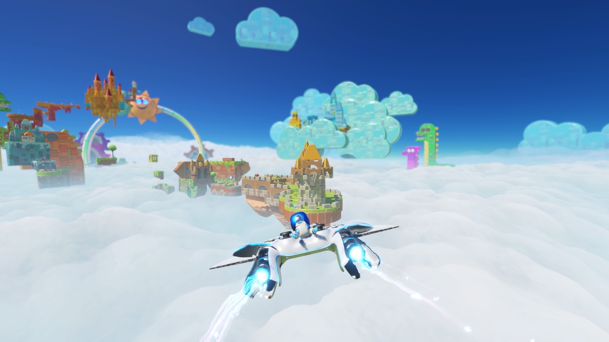 Astro Bot Luna Sola: Astro exploring the Luna Sola level.