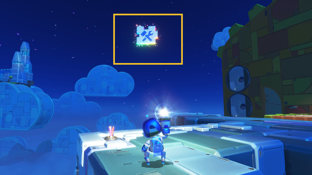Astro Bot Luna Sola: Astro exploring the Luna Sola level.