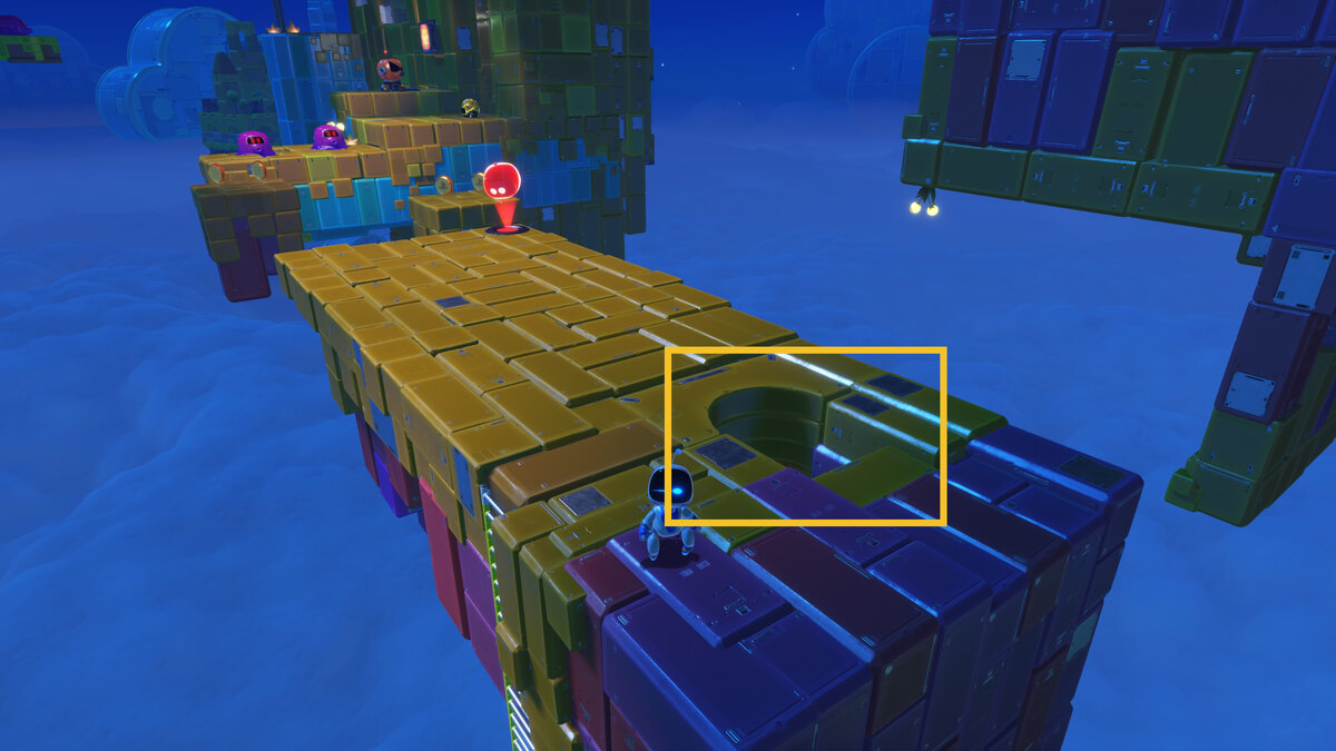 Astro Bot Luna Sola: Astro exploring the Luna Sola level.