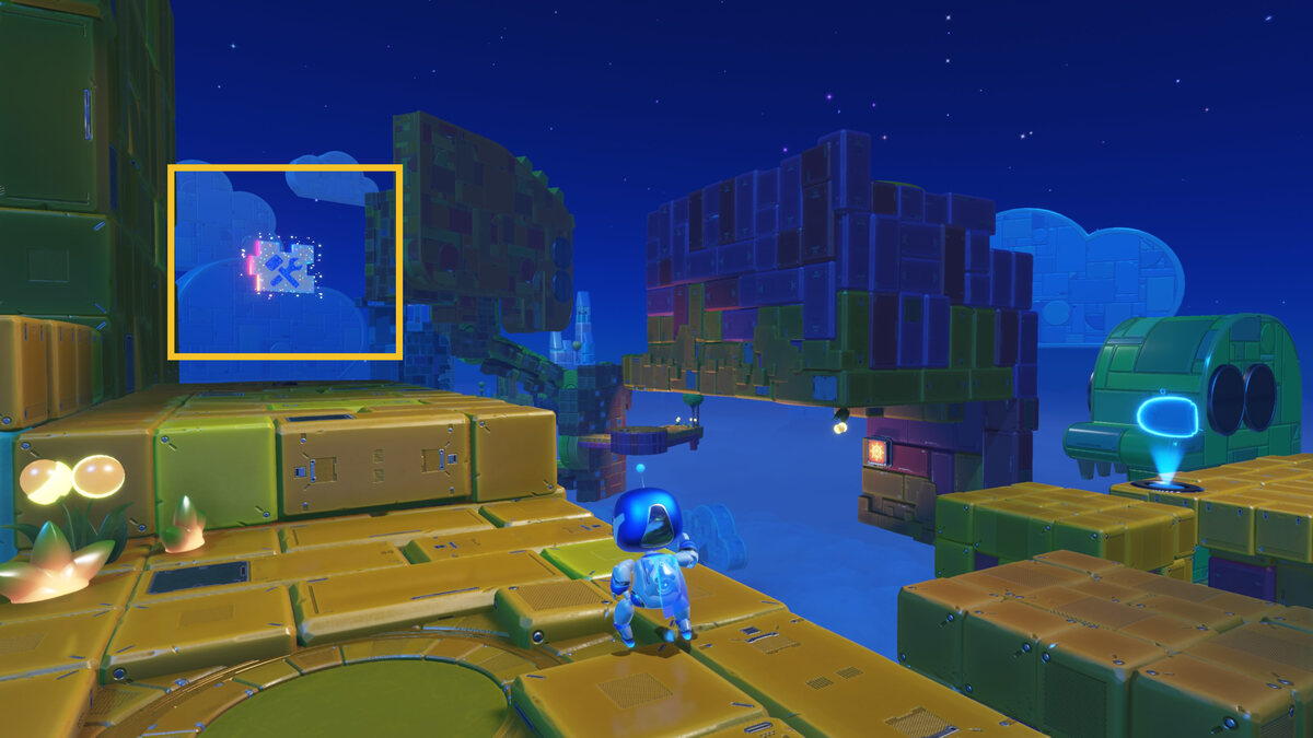 Astro Bot Luna Sola: Astro exploring the Luna Sola level.