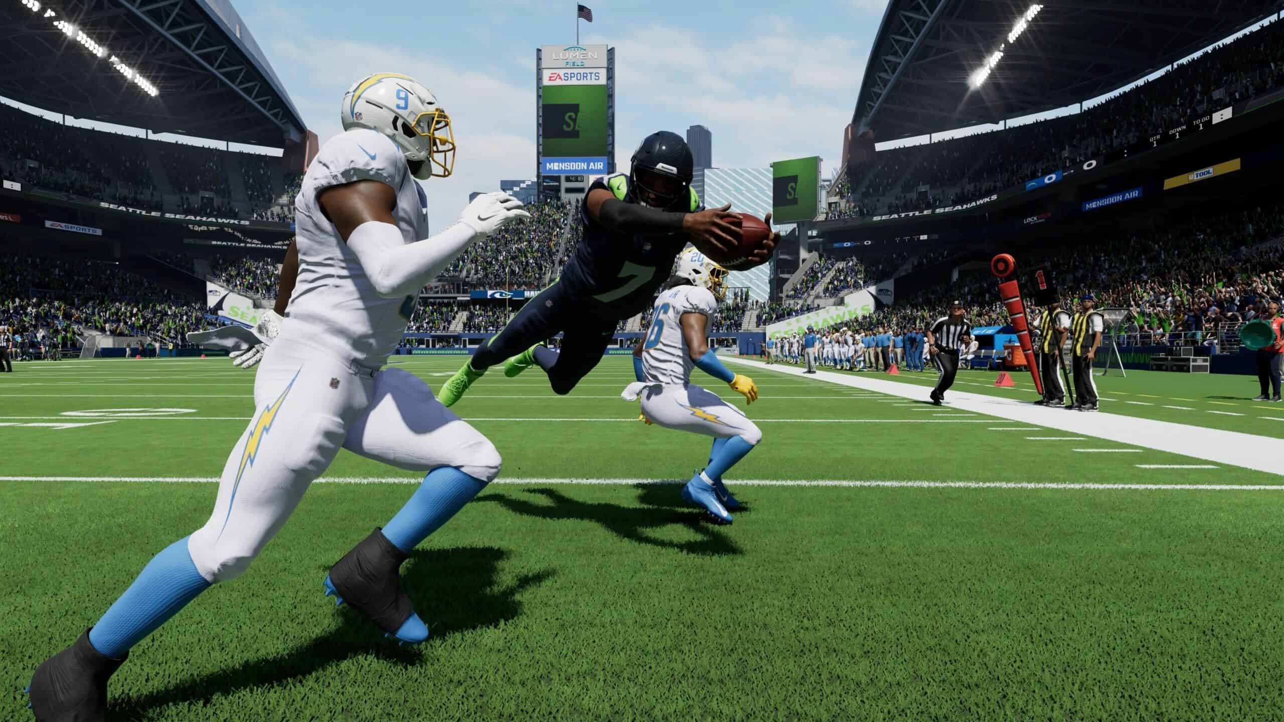 Seattle Seahawks NFL team uses Madden 24 diving techniques in their gameplay.