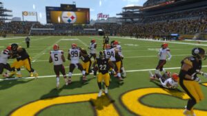 The Pittsburgh Steelers are part of a Madden 24 franchise draft video game.
