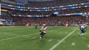 Bryce Young drops back to pass in Madden 25