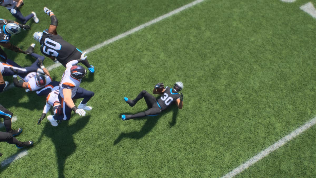 Madden 25 best superstar teams by position: Chuba Hubbard is stuffed for a loss