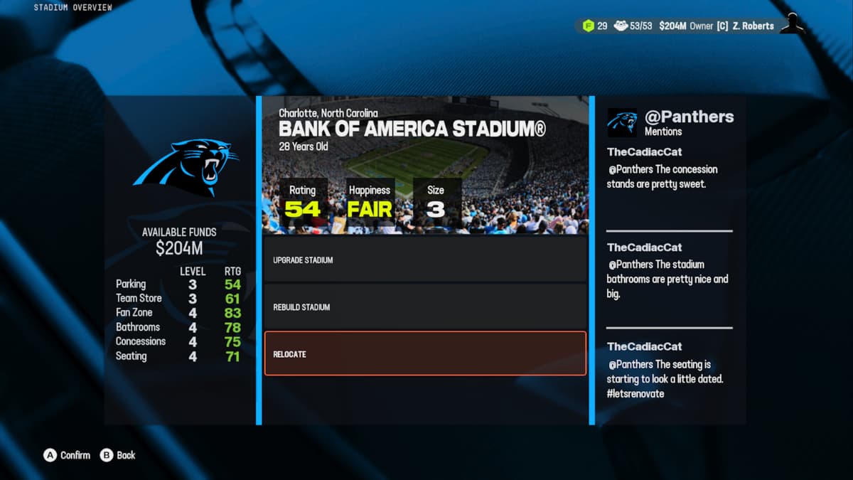 Madde 25 how to relocate teams: the Madden 25 relocate team menu.