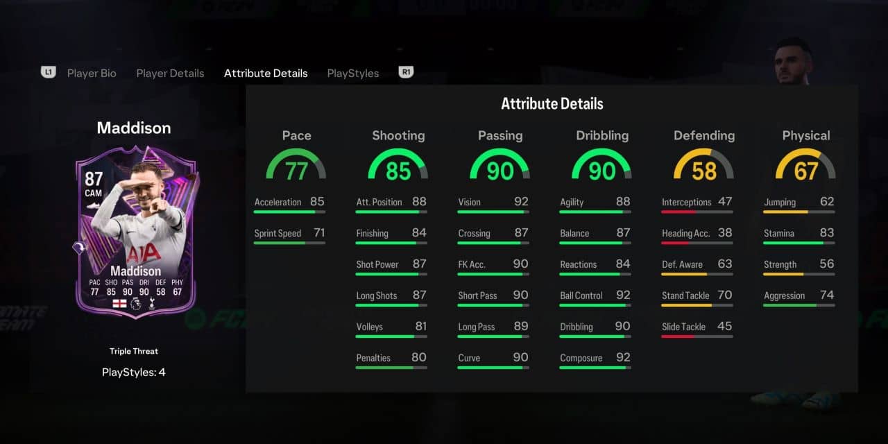 maddison triple threat player profile fc 24