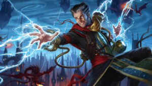 A magician uses magic over Ravnica.