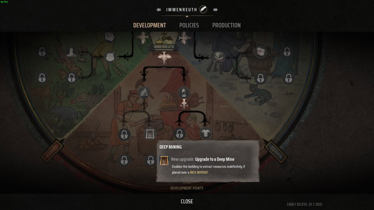 Manor Lords best Developments: Deep Mining in the tech tree.