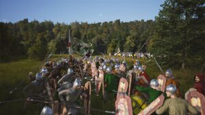 Is Manor Lords on Xbox: A battle is waged by two armies in Manor Lords