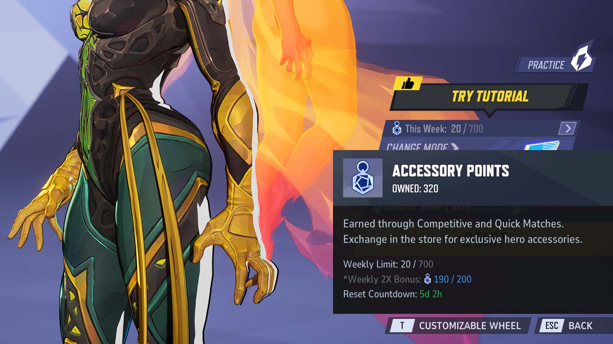 Accessory Points in the Marvel Rivals main menu