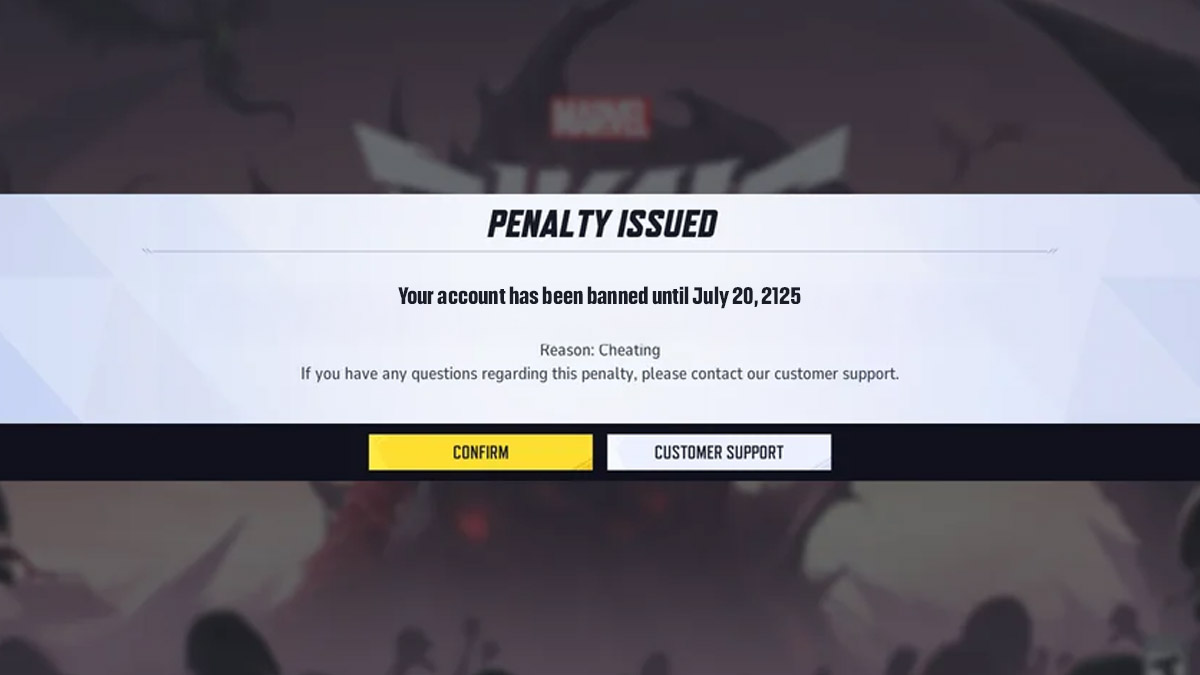 Marvel Rivals ban for 100 years