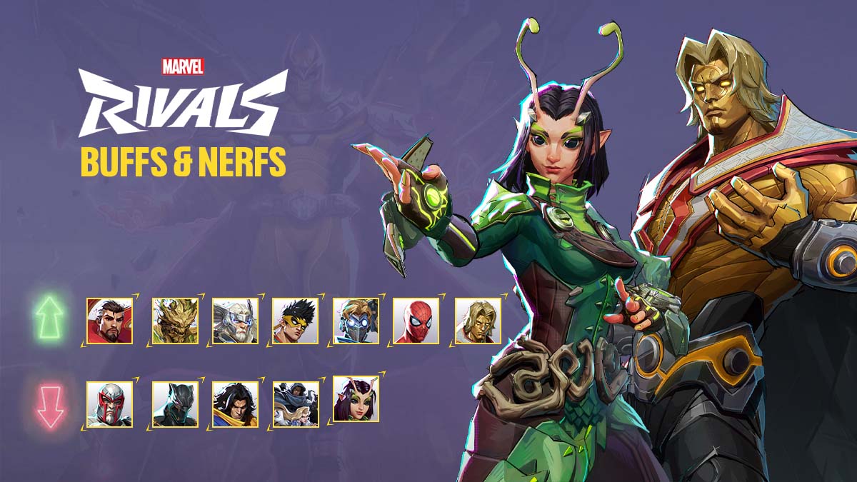 Marvel Rivals buffs and nerfs, featuring Mantis and Adam Warlock, in Season 3.5