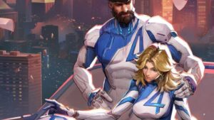 Marvel Rivals Reed Richards looking at Sue Storm