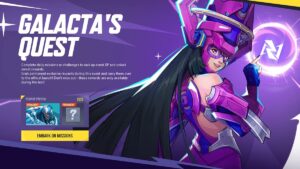 Image of the Galacta's Quest battle pass intro screen in Marvel Rivals.