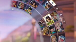 Hero selection wheel in Marvel Rivals