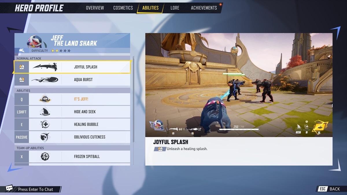 Jeff the Land Shark's Joyful Splash ability in Marvel Rivals.