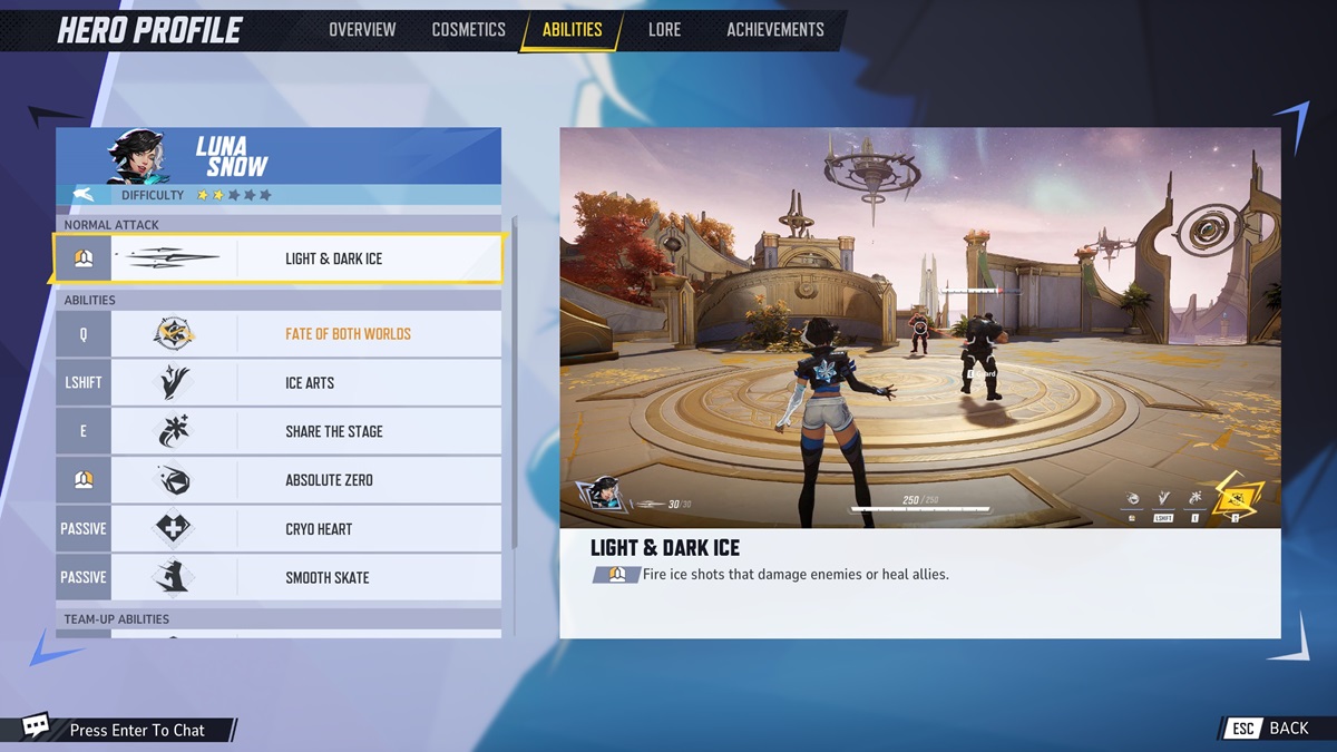 Luna Snow's Light and Dark Ice attack in Marvel Rivals.