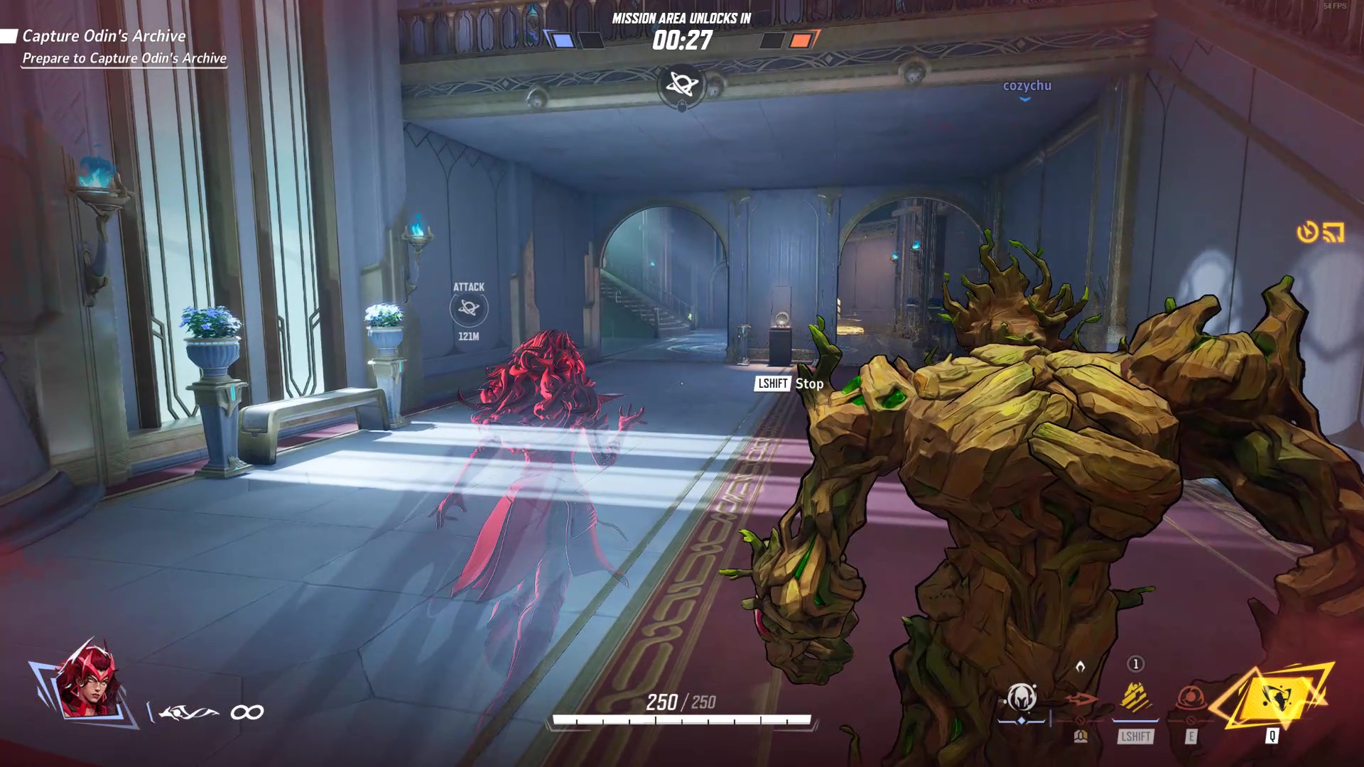 A player uses Mystic Projection as Scarlet Witch in Marvel Rivals.