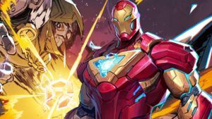 Marvel Rivals Iron Man standing in front of Season 0 keyart