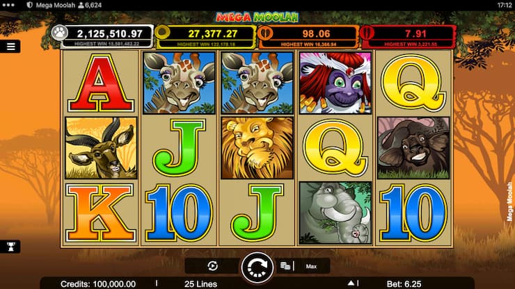 We post a screenshot of Microgaming's Mega Moolah, which is a record holder among online pokies for the biggest jackpots. 