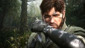 Metal Gear Solid Delta Snake Eater Solid Snake standing in a forest