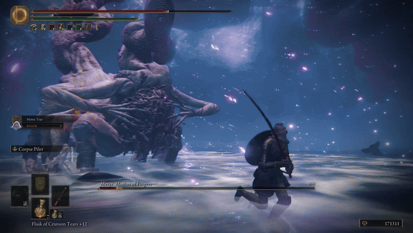 elden ring metyr mother of fingers boss guide - a gif of a laser attack in shadow of the erdtree